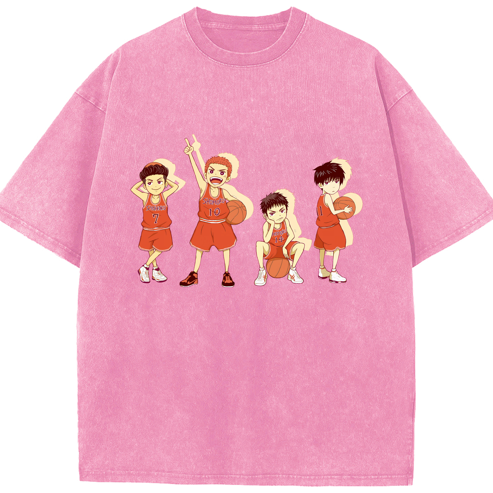 （画像用） SLAM DUNK／スラムダンク 綿100% ヴィンテージ風 半袖Tシャツ（フロントプリント）